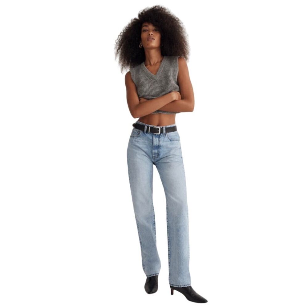 Madewell The '90s Straight Jean in Mercer Wash NM190 Size 28 30" Inseam